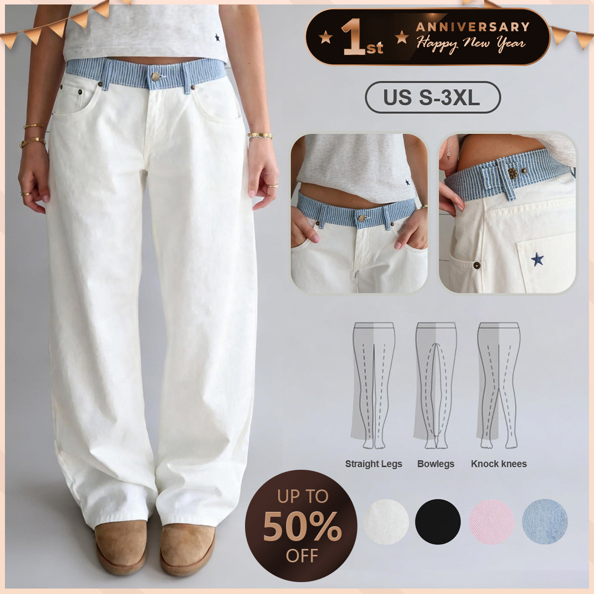 🤩🤩Jodie Adjustable Wide Leg Jeans (Buy 2 Free Shipping)