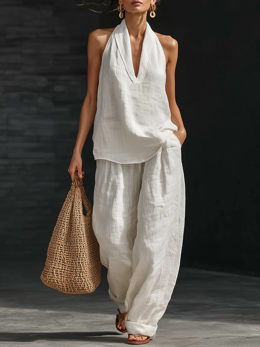 🤩🤩Casual And Cozy Minimalist Linen Two-piece Set(Buy 2 Free Shipping)