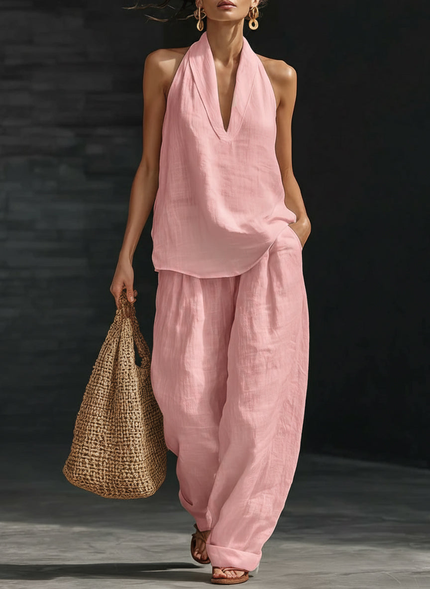 🤩🤩Casual And Cozy Minimalist Linen Two-piece Set(Buy 2 Free Shipping)
