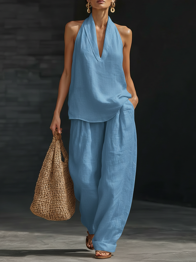 🤩🤩Casual And Cozy Minimalist Linen Two-piece Set(Buy 2 Free Shipping)