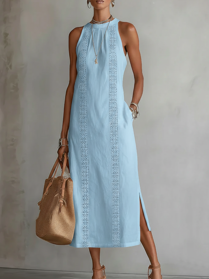 🤩🤩 Retro Cozy Lace Minimalist Linen Dress — Timeless. Elegant. Effortlessly You.