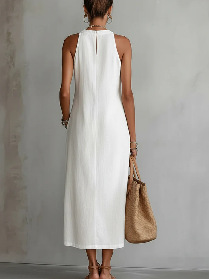 🤩🤩 Retro Cozy Lace Minimalist Linen Dress — Timeless. Elegant. Effortlessly You.