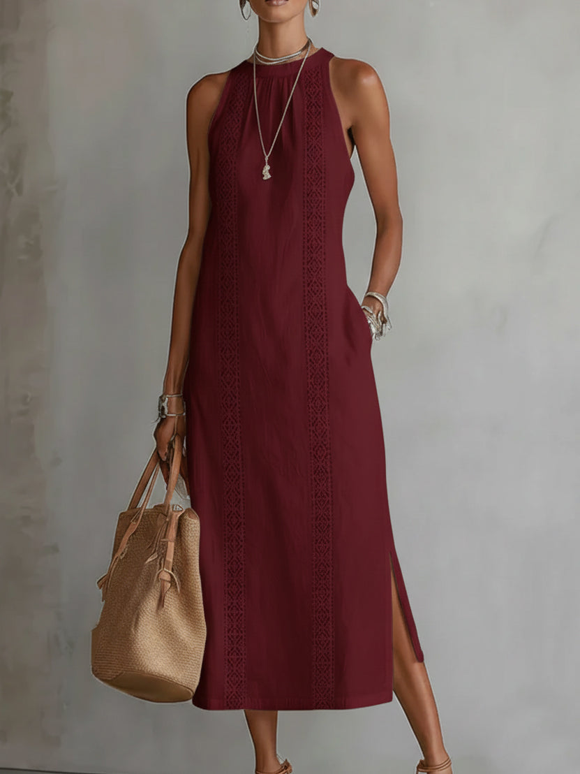 🤩🤩 Retro Cozy Lace Minimalist Linen Dress — Timeless. Elegant. Effortlessly You.
