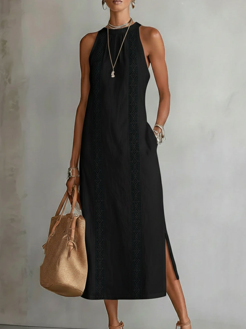 🤩🤩 Retro Cozy Lace Minimalist Linen Dress — Timeless. Elegant. Effortlessly You.
