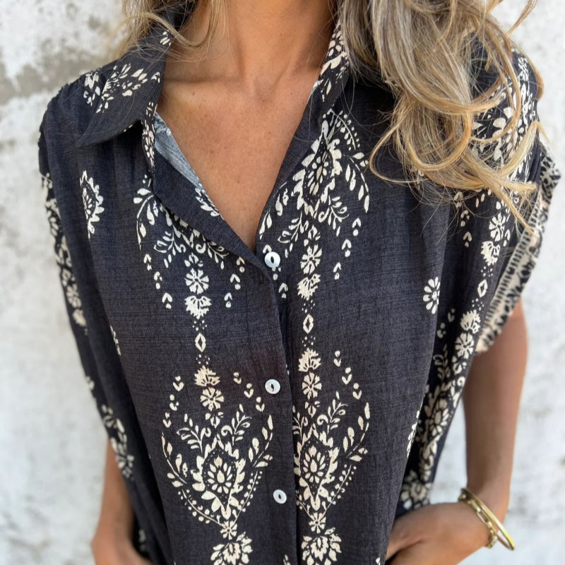🤩🤩Spring Specials💐 Loose-Fit Printed Short Sleeve Dress with Pockets