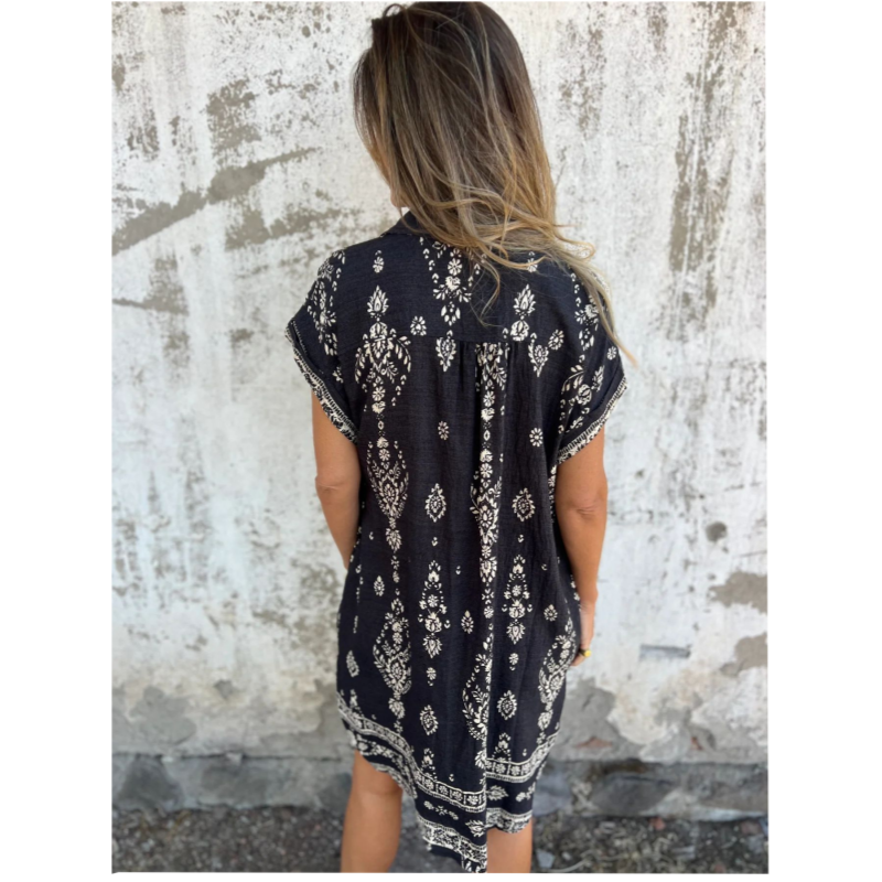 🤩🤩Spring Specials💐 Loose-Fit Printed Short Sleeve Dress with Pockets