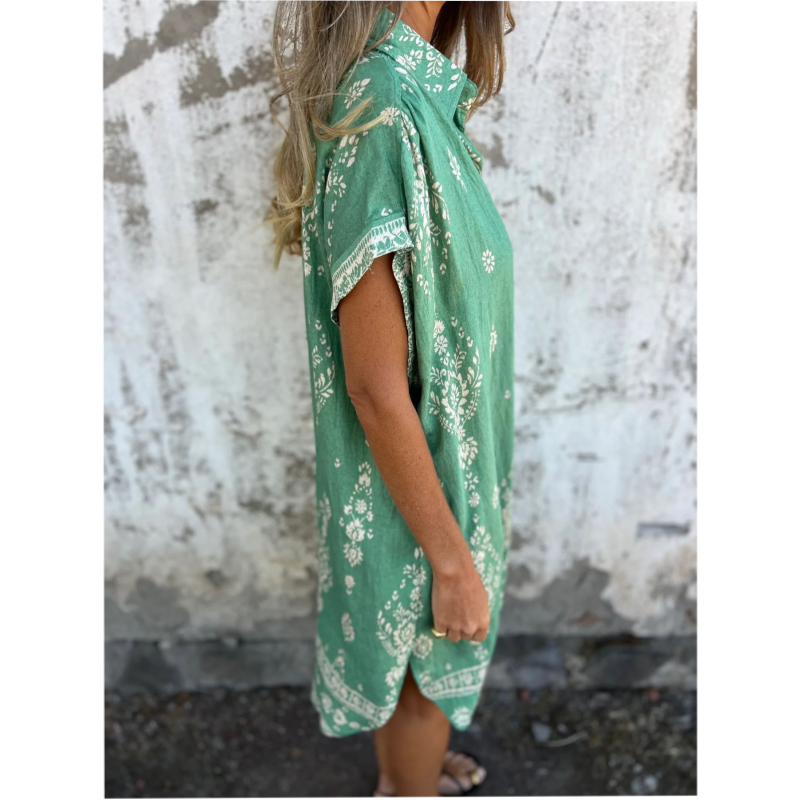 🤩🤩Spring Specials💐 Loose-Fit Printed Short Sleeve Dress with Pockets